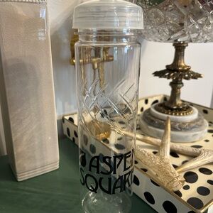 Aspen Square Clear Plastic Water Bottle with White Lid